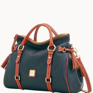 Dooney & Bourke Navy and Tan Satchel